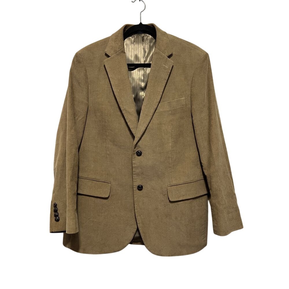Dockers Corduroy Blazer‎ Sport Coat Tan Khaki Classic Two Button Suit Jacket 40R